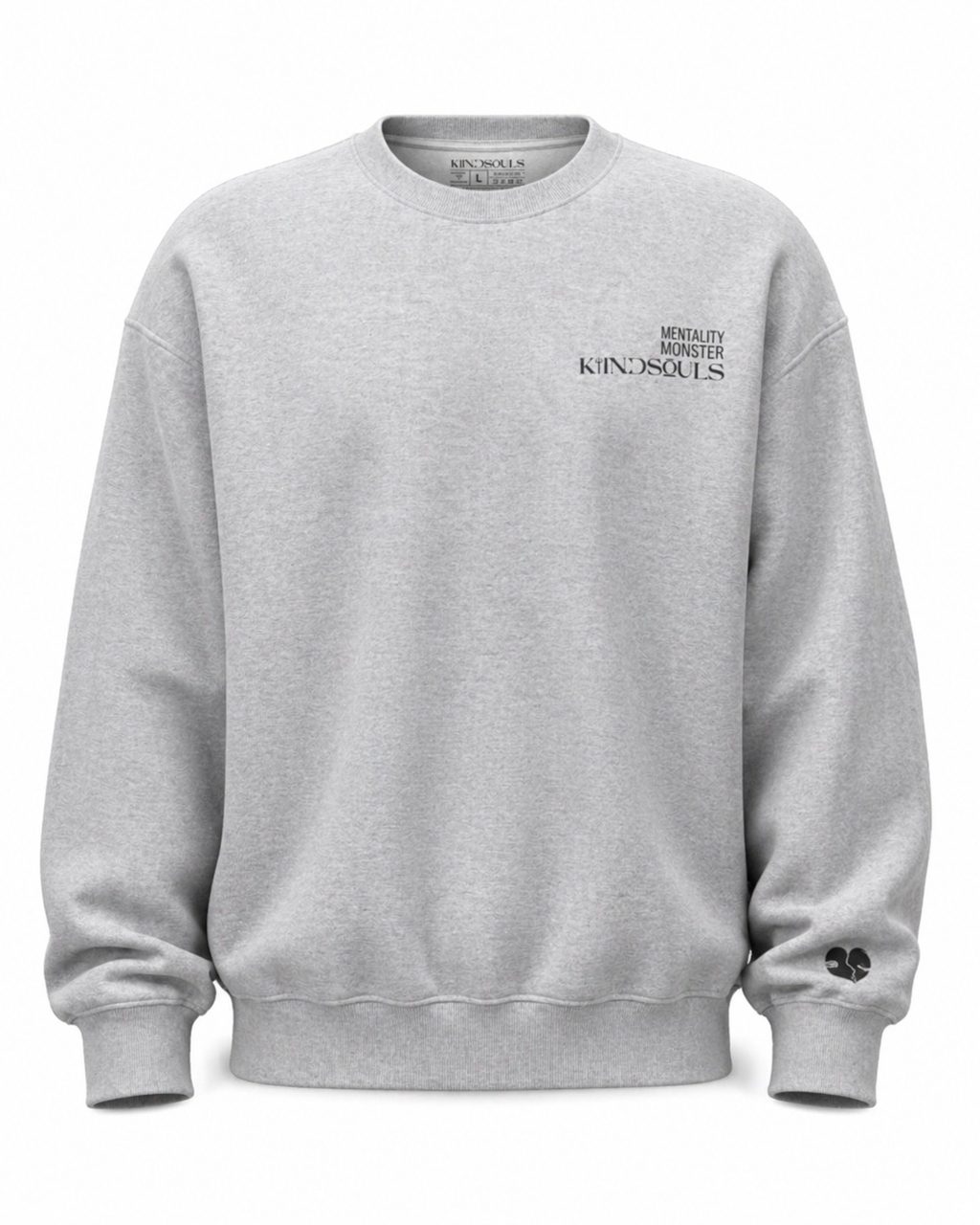 Grey marle KiiNDSOULS Blossom sweatshirt, product view