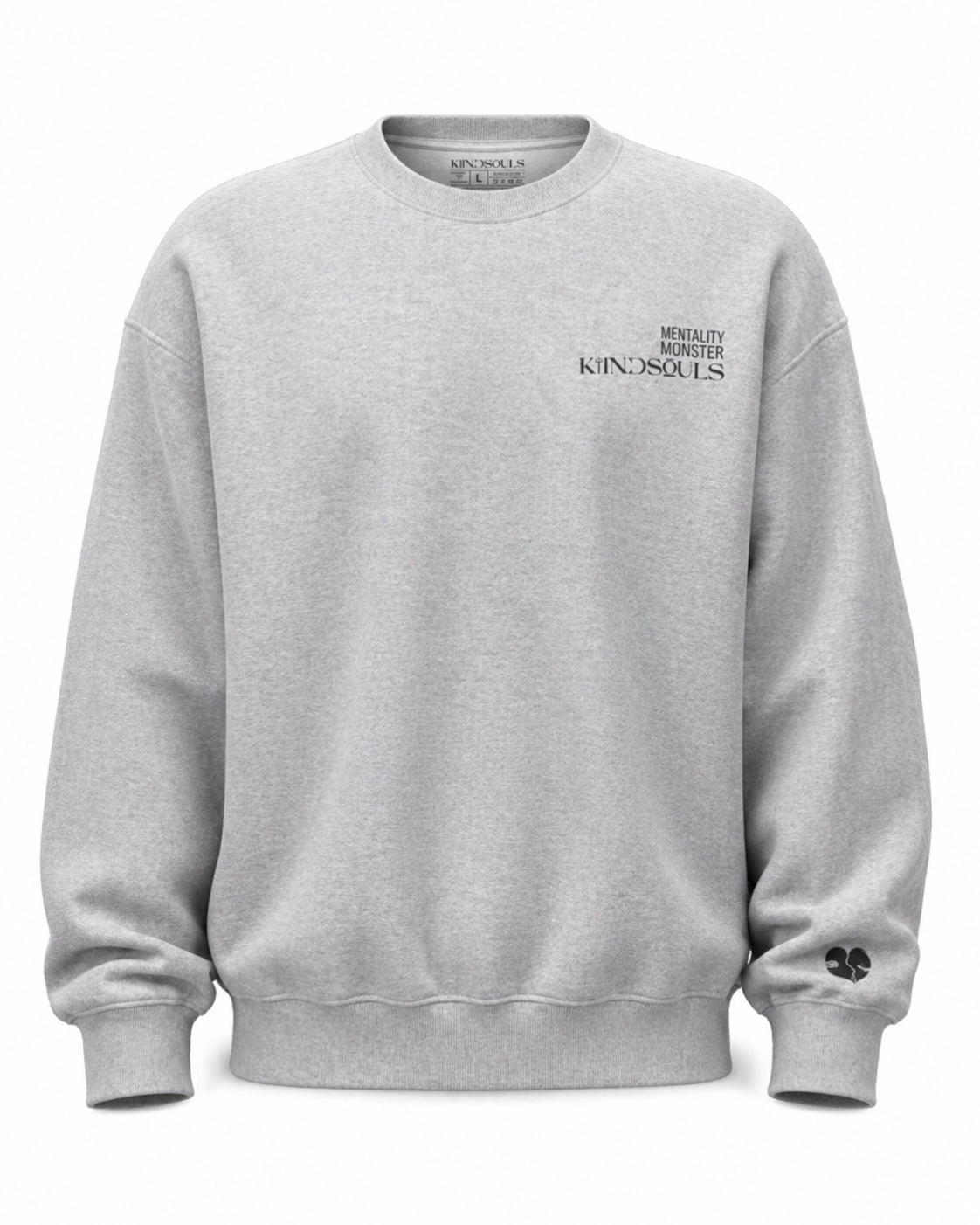 Grey marle KiiNDSOULS Blossom sweatshirt, product view