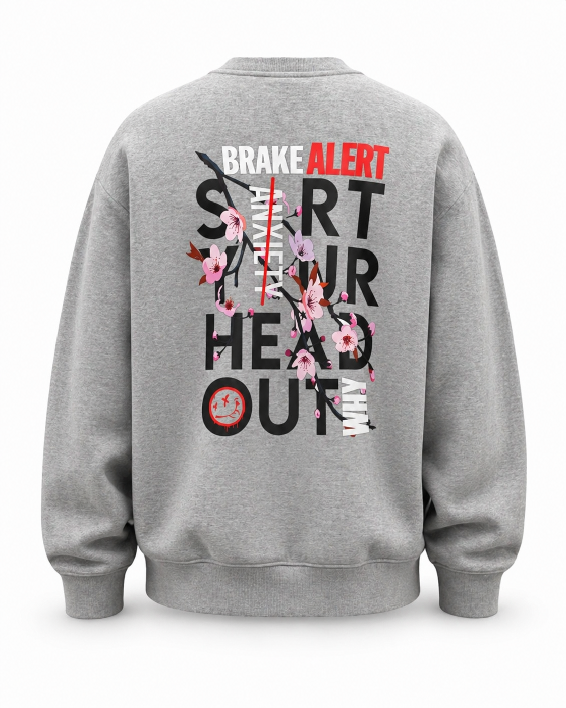 Grey marle KiiNDSOULS Blossom graphic sweatshirt, alternate product view