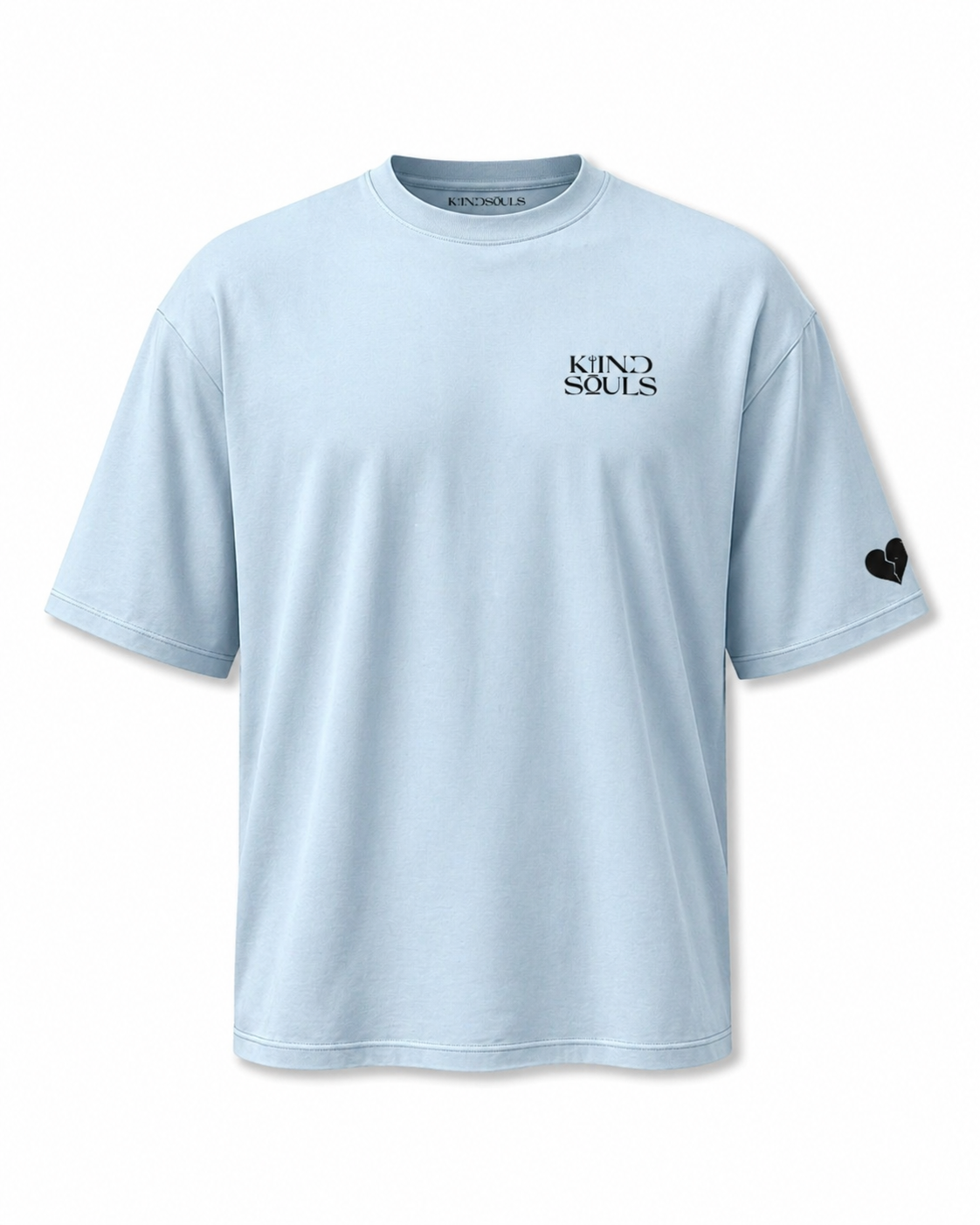 Pale sky blue KiiNDSOULS Samurai graphic T-shirt, front product view