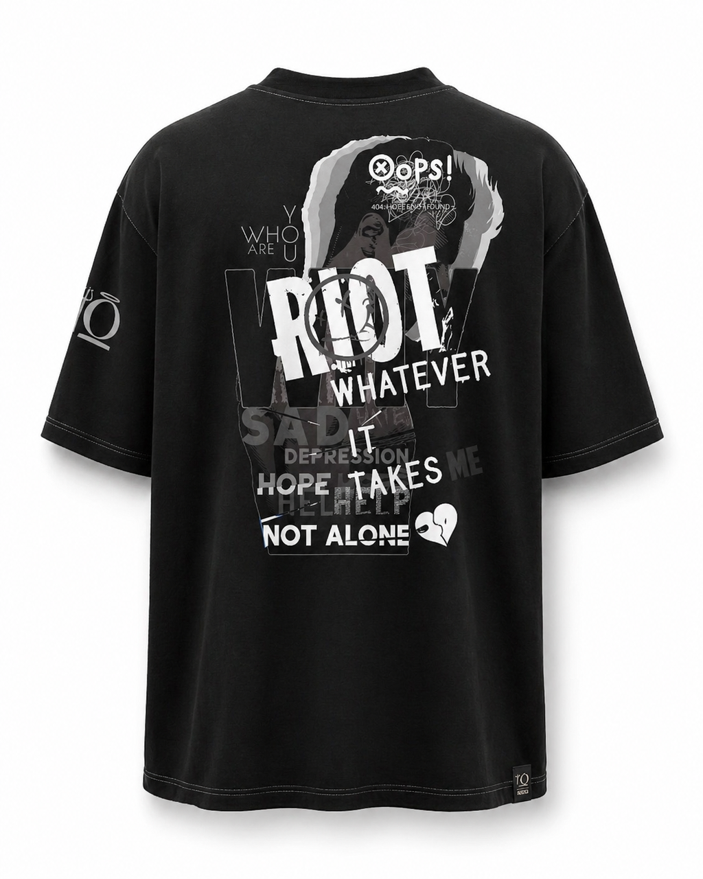 Black Whatever It Takes graphic T-shirt by KiiNDSOULS, alternate product view